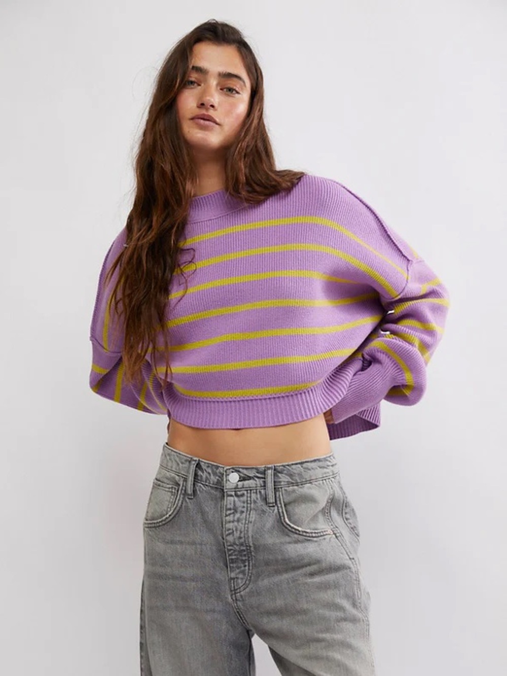 Free People Easy Street Crop Pullover
